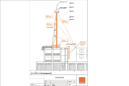 PLAN ELEVATION SITE RADIOTELEPHONIE ORANGE