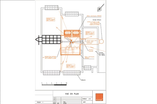 VUE EN PLAN SITE RADIOTELEPHONIE ORANGE